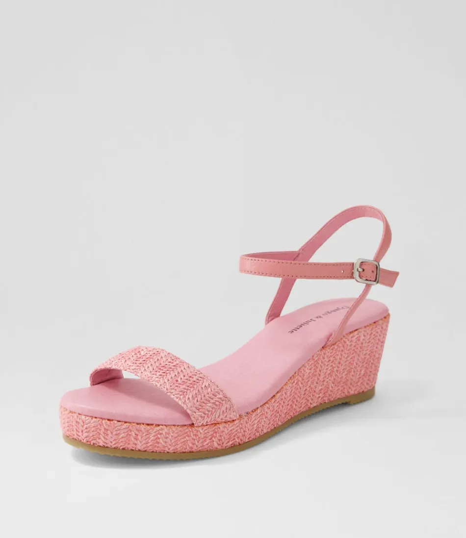 Women DJANGO & JULIETTE Espadrilles<Sable Pink Synthetic Raffia Leather Espadrilles