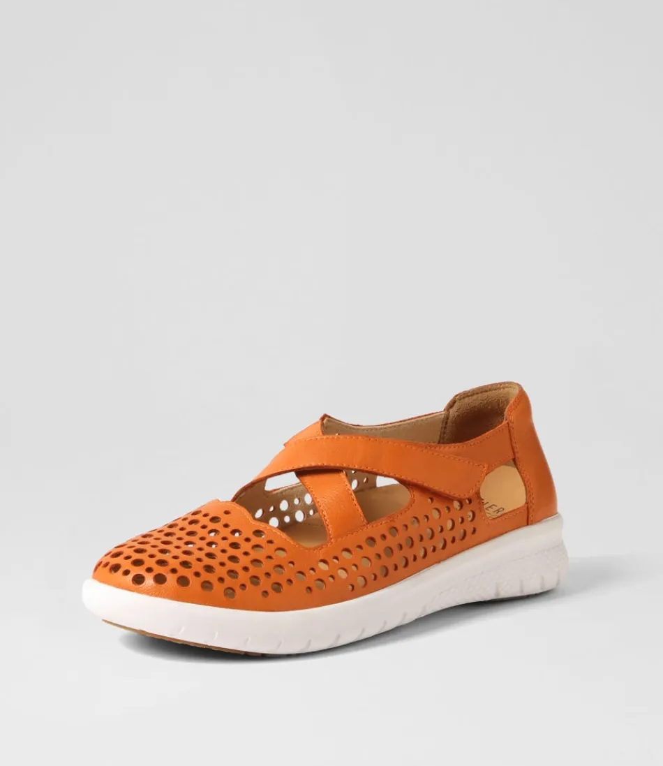 Women ZIERA Wedges<Sachet Xf Orange Leather Flat Shoes