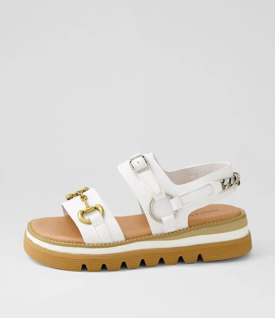 Women DJANGO & JULIETTE Wedges<Saga White Leather Sandals