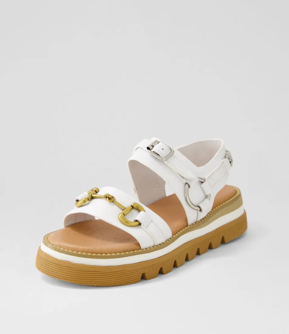 Women DJANGO & JULIETTE Wedges<Saga White Leather Sandals