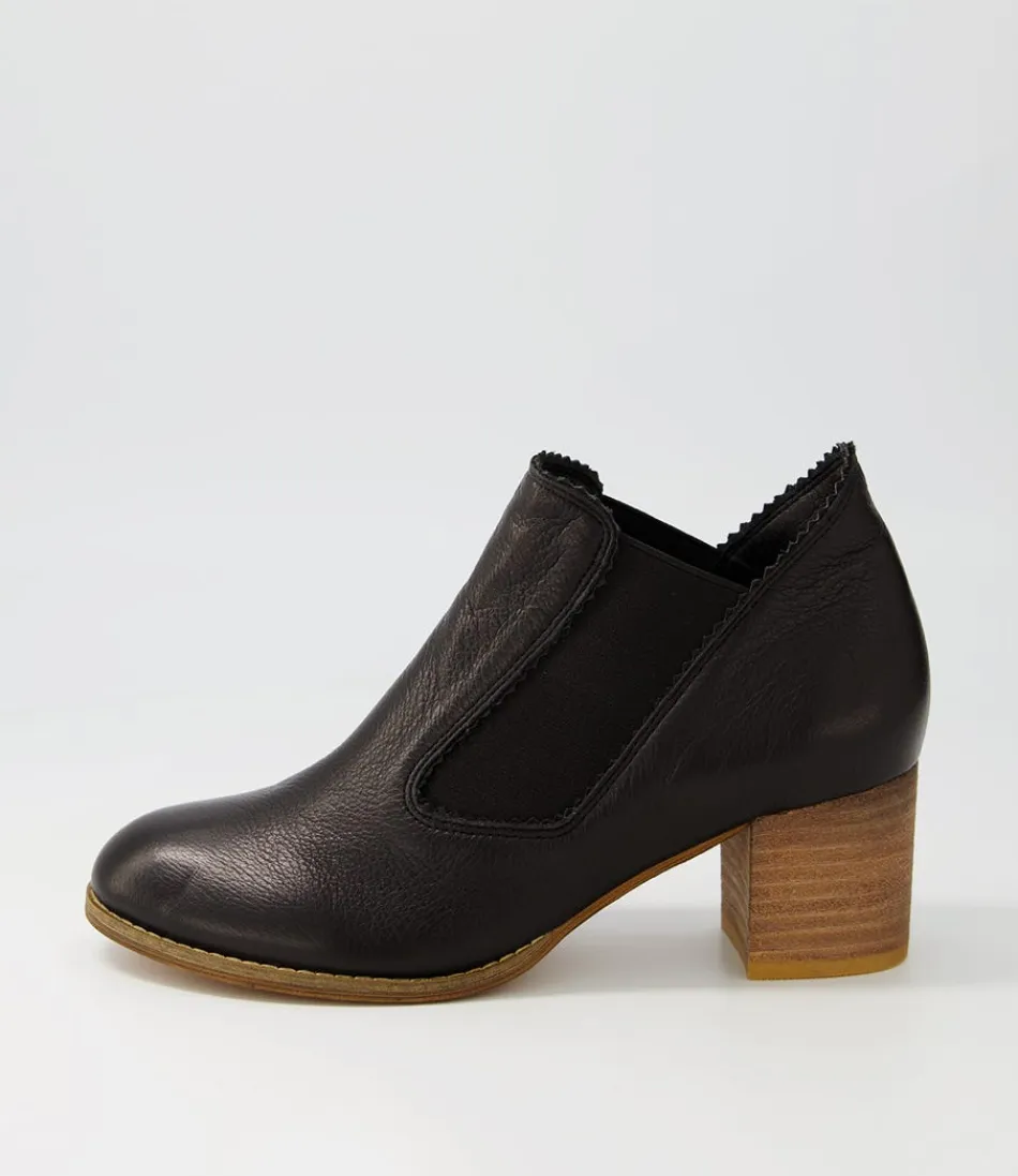 Women DJANGO & JULIETTE Boots<Salman Black Natural Heel Leather Ankle Boots