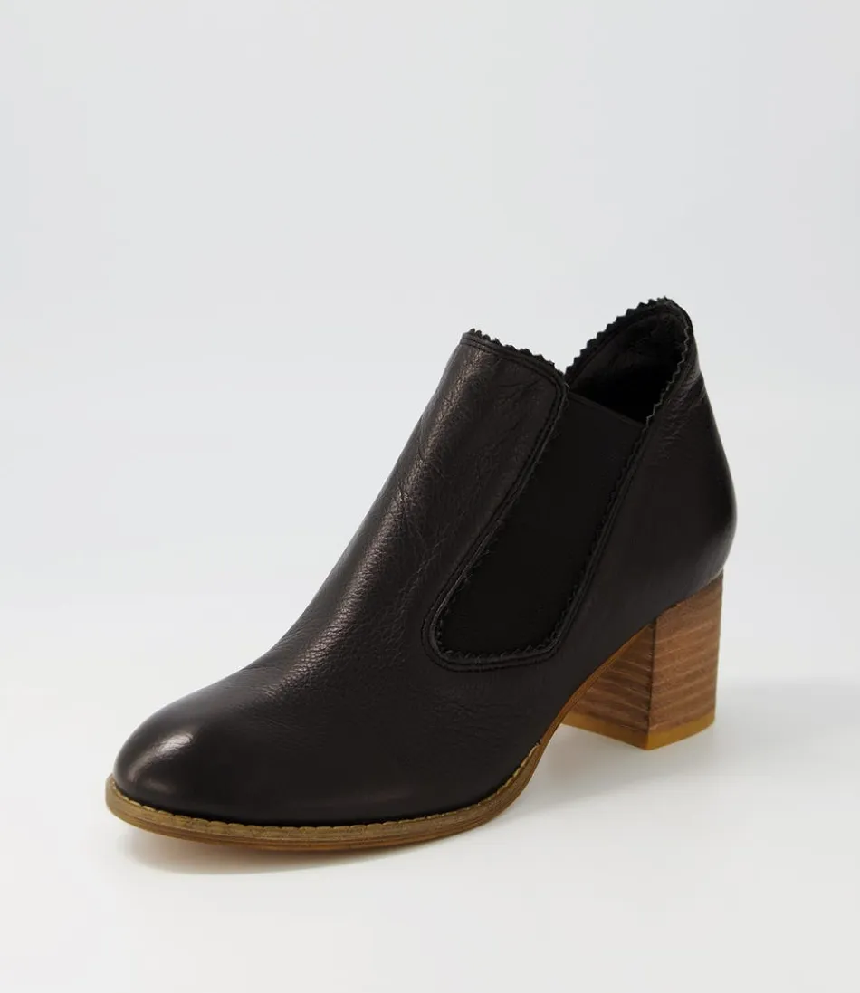 Women DJANGO & JULIETTE Boots<Salman Black Natural Heel Leather Ankle Boots