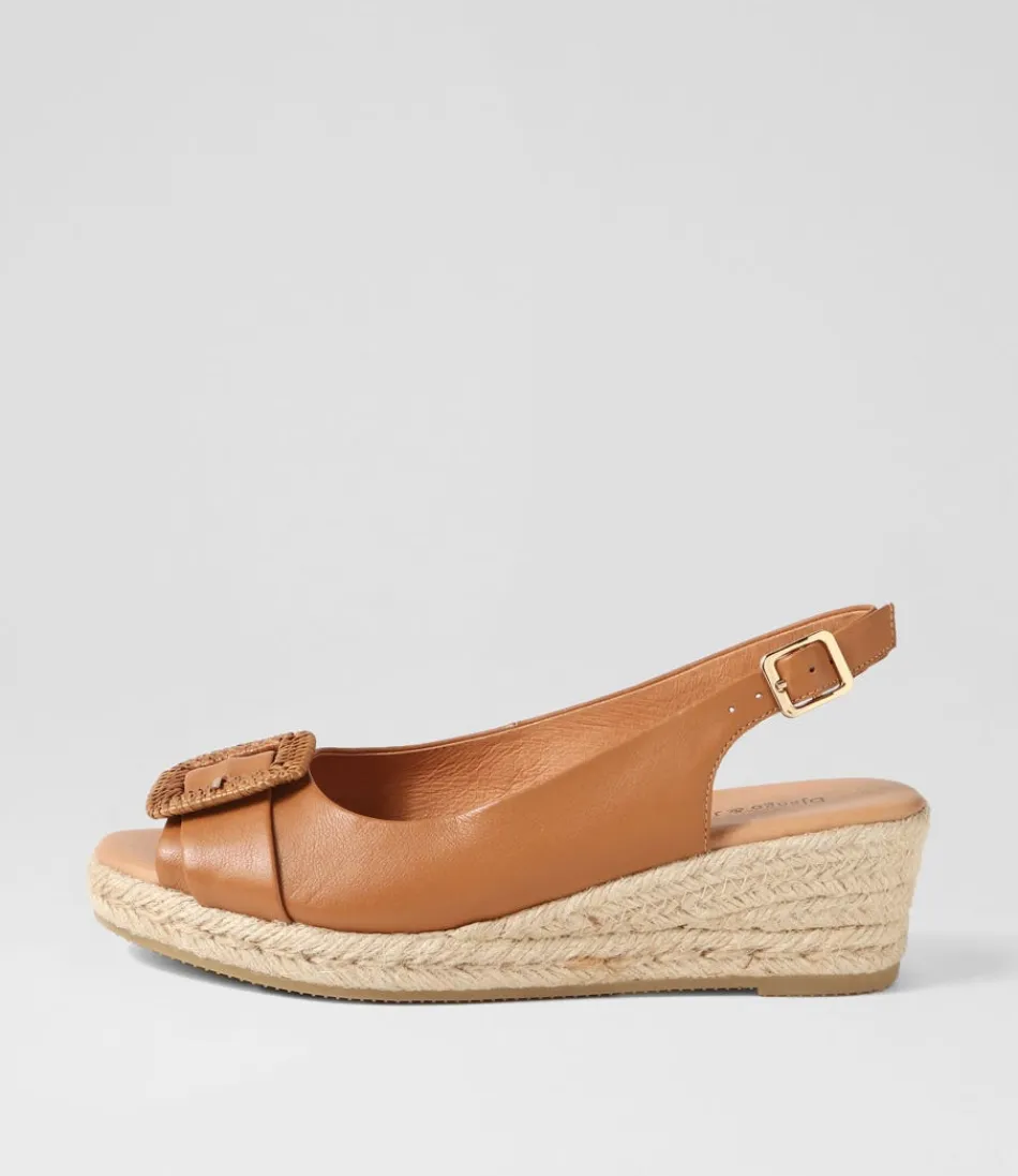 Women DJANGO & JULIETTE Espadrilles<Saloso Dark Tan Natural Leather Buckle Espadrilles