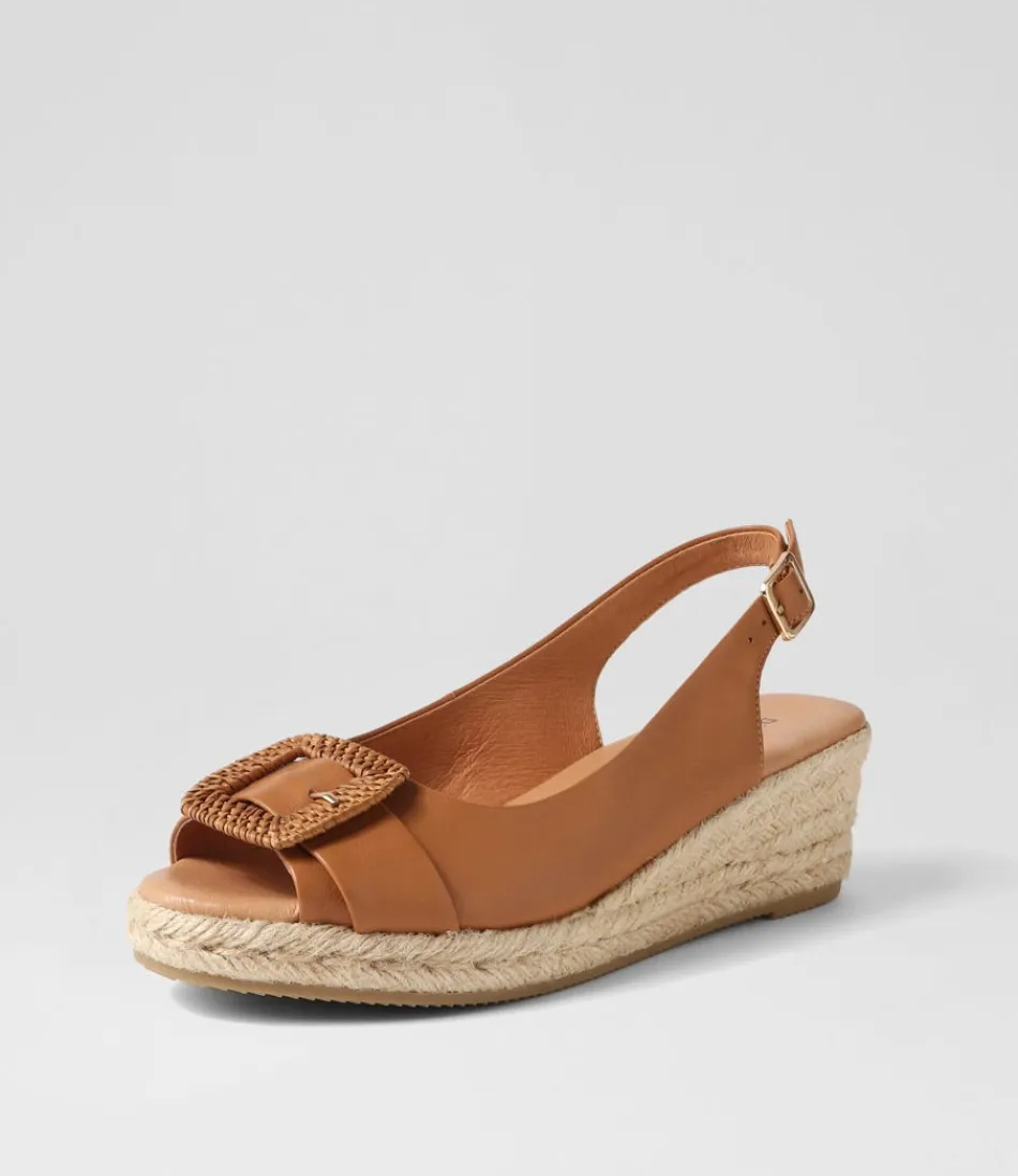 Women DJANGO & JULIETTE Espadrilles<Saloso Dark Tan Natural Leather Buckle Espadrilles