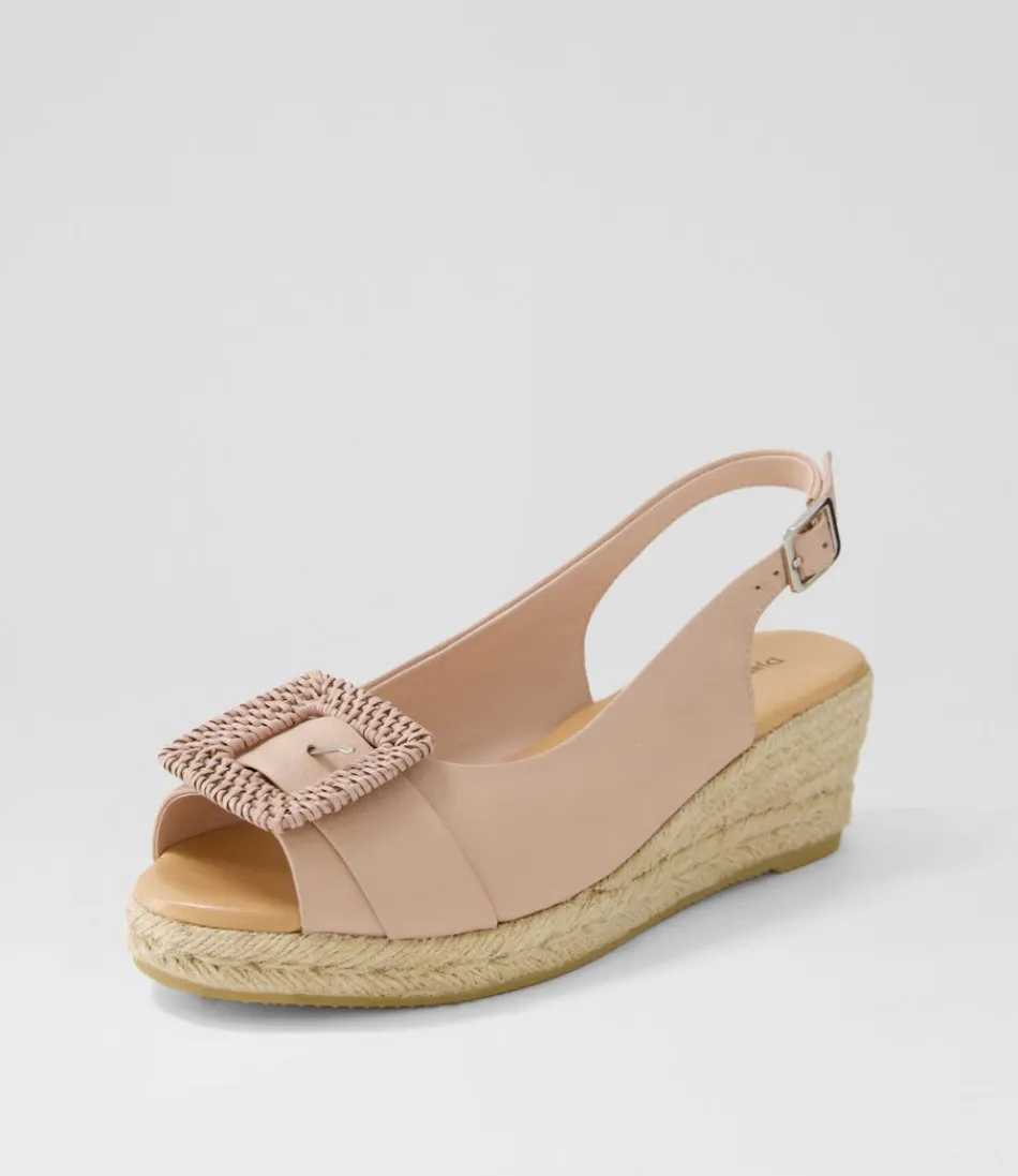 Women DJANGO & JULIETTE Espadrilles<Saloso Rose Leather Buckle Sandals