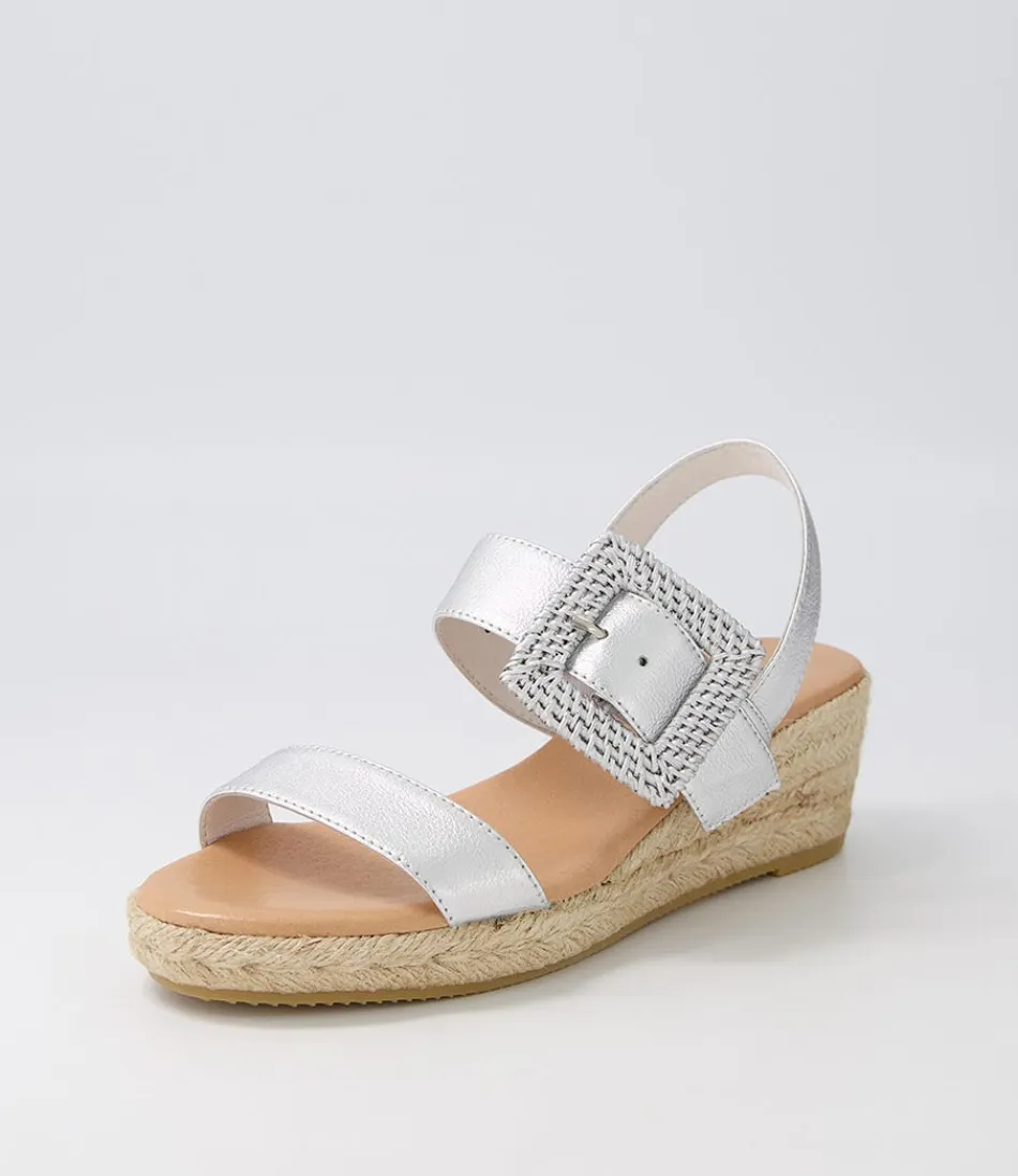 Women DJANGO & JULIETTE Espadrilles<Samiya Silver Leather Buckle Espadrilles