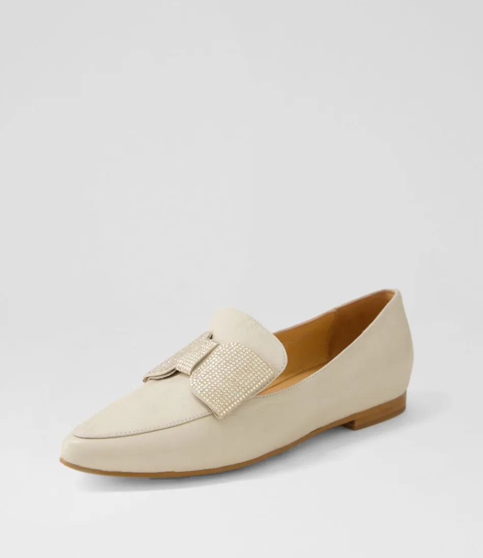 Women TOP END Loafers<Sanne Almond Gold Jewels Leather Loafers