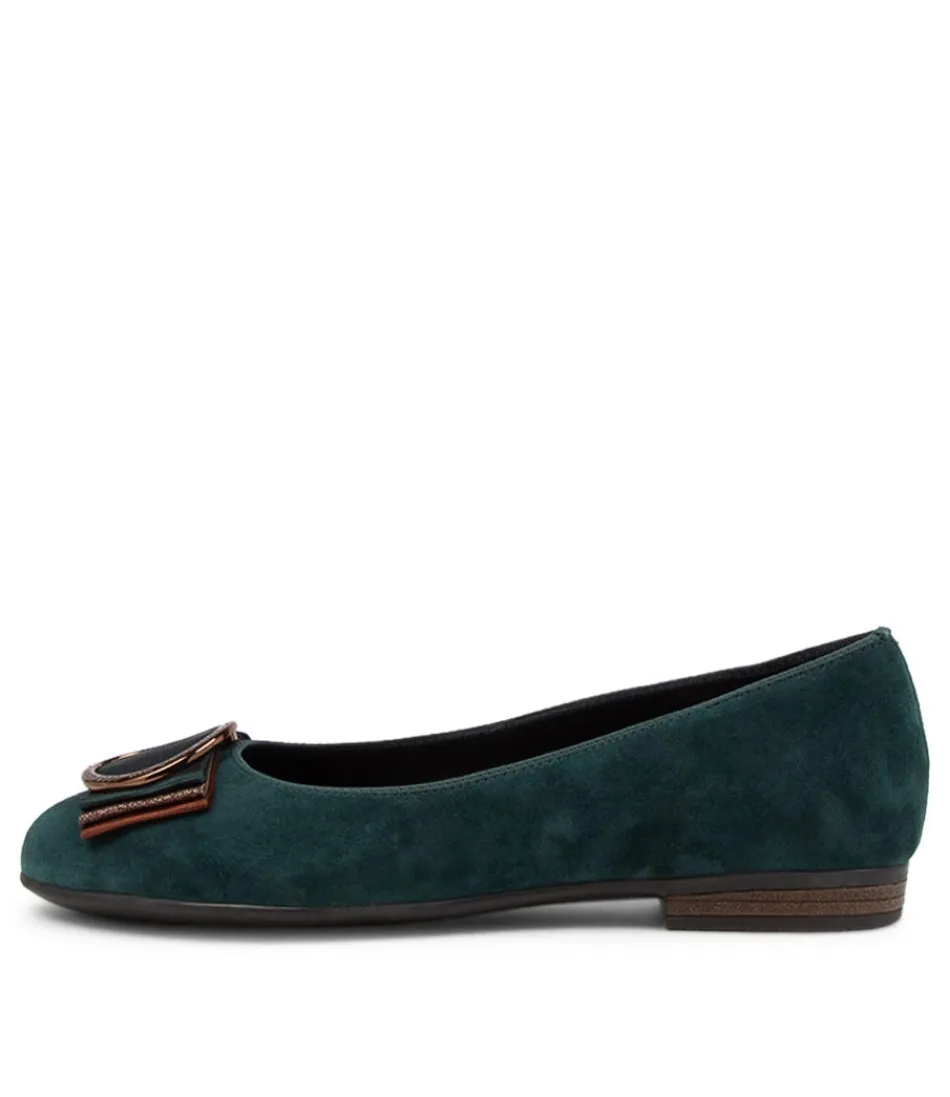 Women ARA Comfort<Sardinia 09 Peacock Suede Ballet Flats