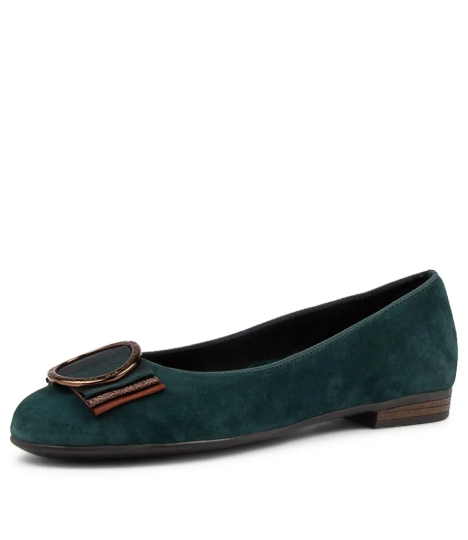 Women ARA Comfort<Sardinia 09 Peacock Suede Ballet Flats