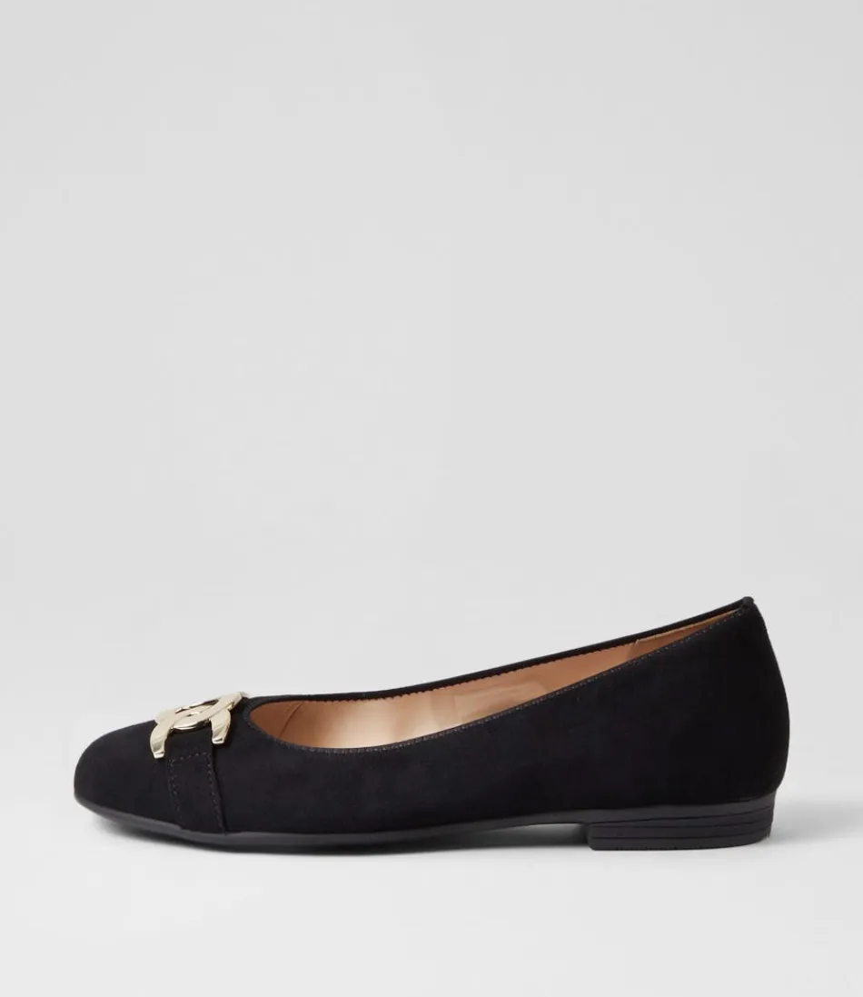 Women ARA Comfort<Sardinia 14 Schwarz Suede Ballet Flats