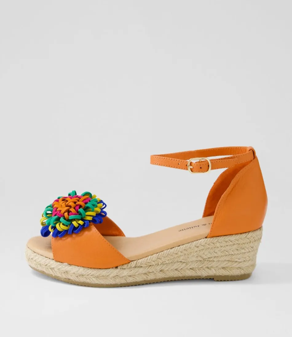 Women DJANGO & JULIETTE Espadrilles<Savea Bright Orange Leather Suede Espadrilles