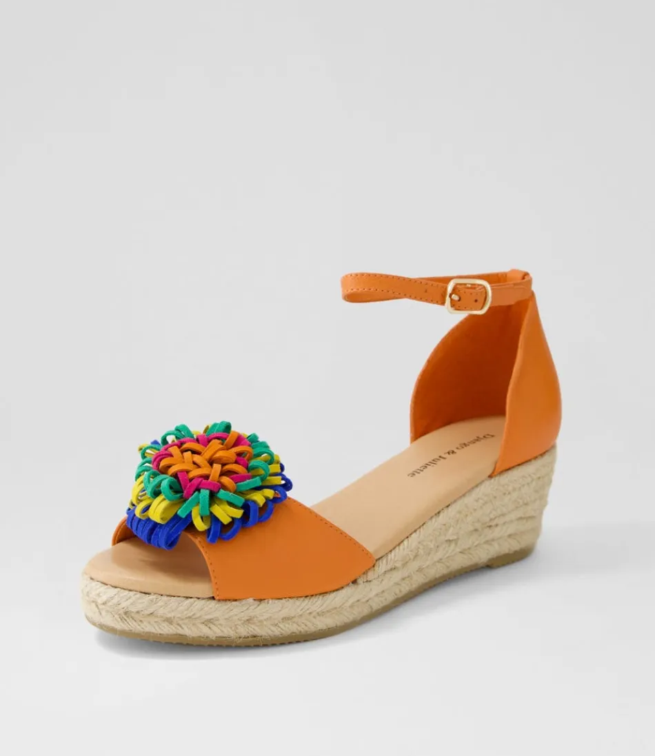 Women DJANGO & JULIETTE Espadrilles<Savea Bright Orange Leather Suede Espadrilles