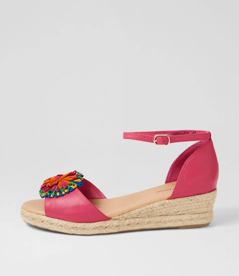 Women DJANGO & JULIETTE Espadrilles<Savea Fuchsia Bright Leather Suede Espadrilles