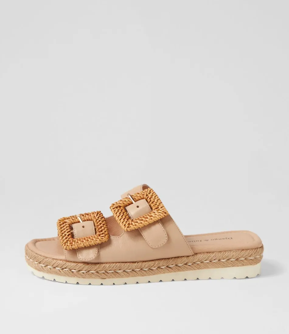 Women DJANGO & JULIETTE Espadrilles<Savi Camel Natural Leather Buckle Slides