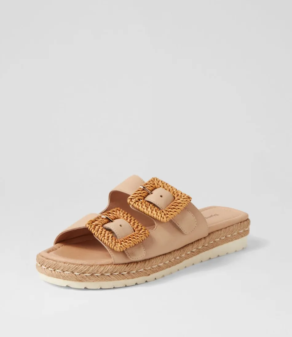 Women DJANGO & JULIETTE Espadrilles<Savi Camel Natural Leather Buckle Slides