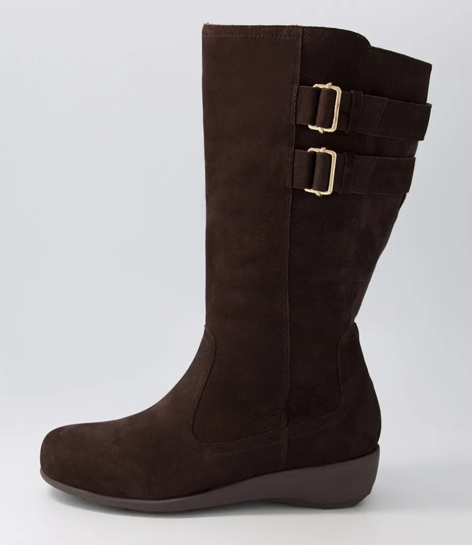 Women ZIERA Boots<Sawyer Xf Choc Tumble Nubuck Knee High Boots