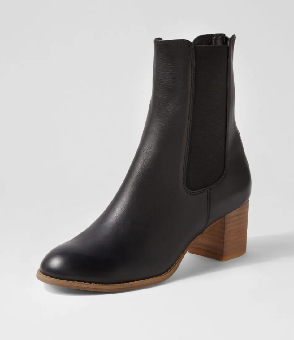 Women DJANGO & JULIETTE Boots<Sebasy Black Natural Heel Leather Chelsea Boots