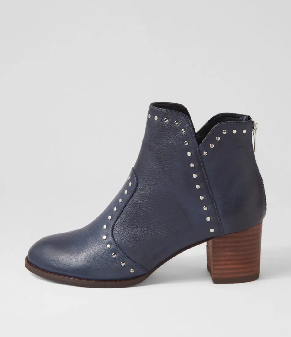 Women DJANGO & JULIETTE Boots<Shad Navy Choc Leather Ankle Boots