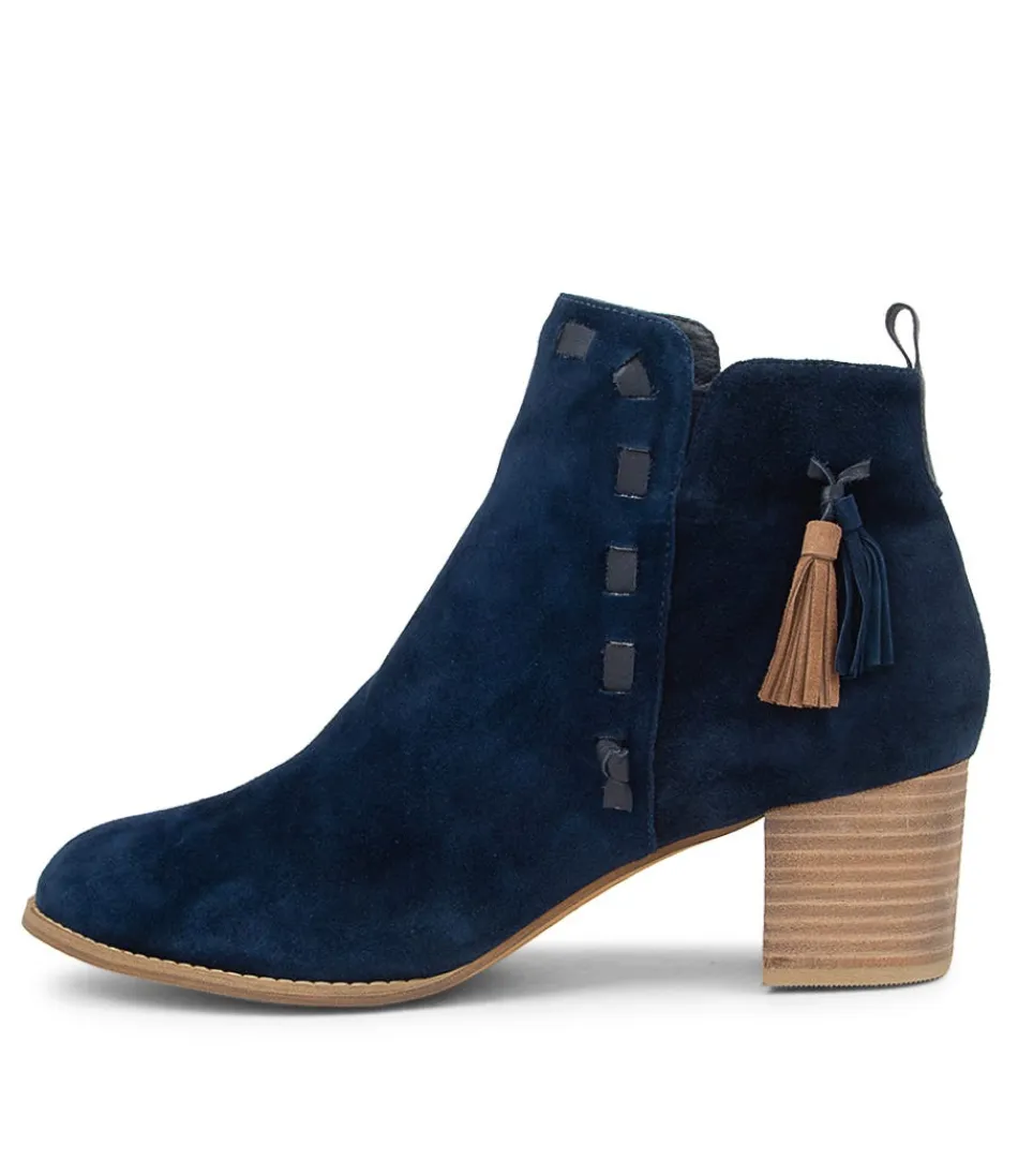 Women DJANGO & JULIETTE Boots<Shamsa Navy Suede Ankle Boots