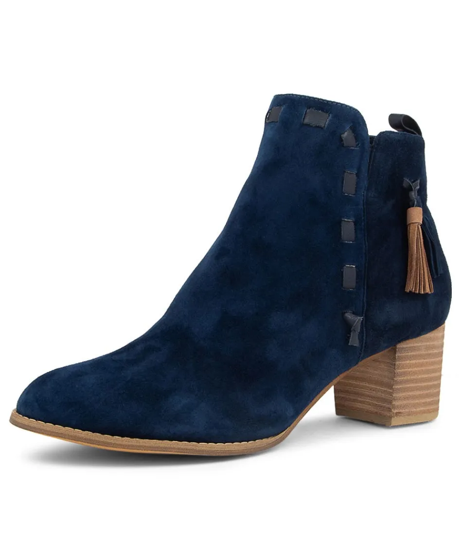 Women DJANGO & JULIETTE Boots<Shamsa Navy Suede Ankle Boots