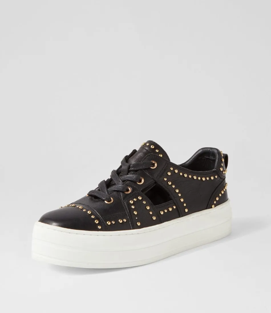 Women DJANGO & JULIETTE Sneakers<Shedd Black White Leather Sneakers