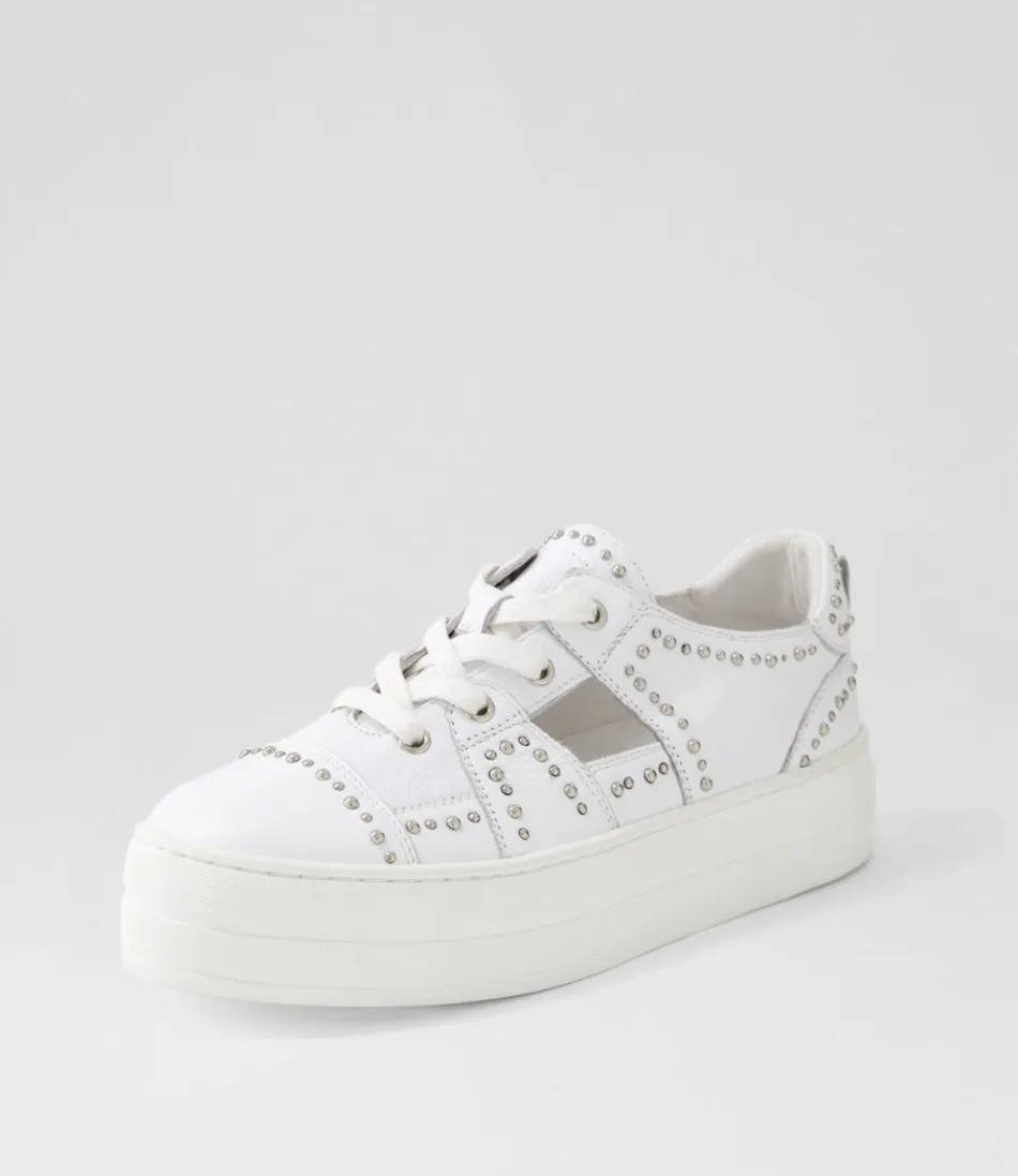 Women DJANGO & JULIETTE Sneakers<Shedd White Leather Sneakers