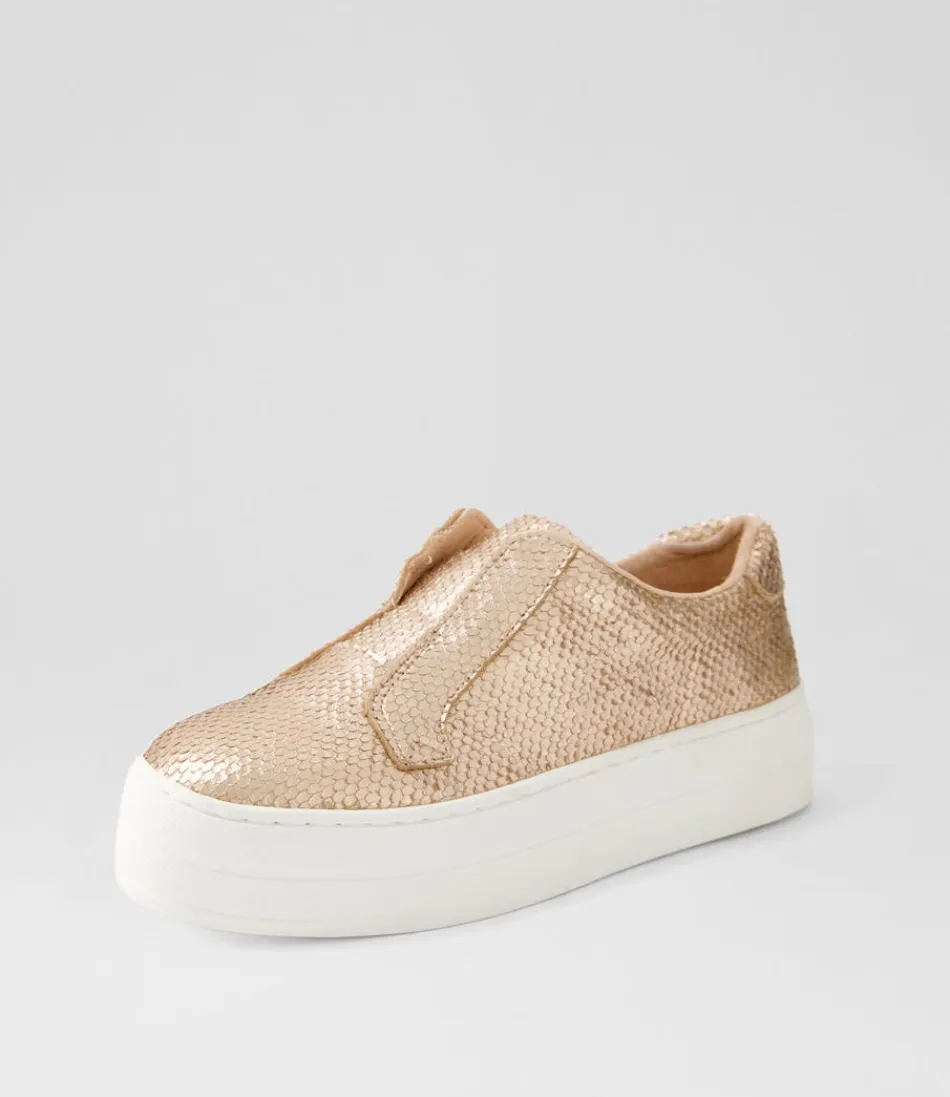 Women DJANGO & JULIETTE Sneakers<Shia Rose Gold Small Cut Leather Sneakers