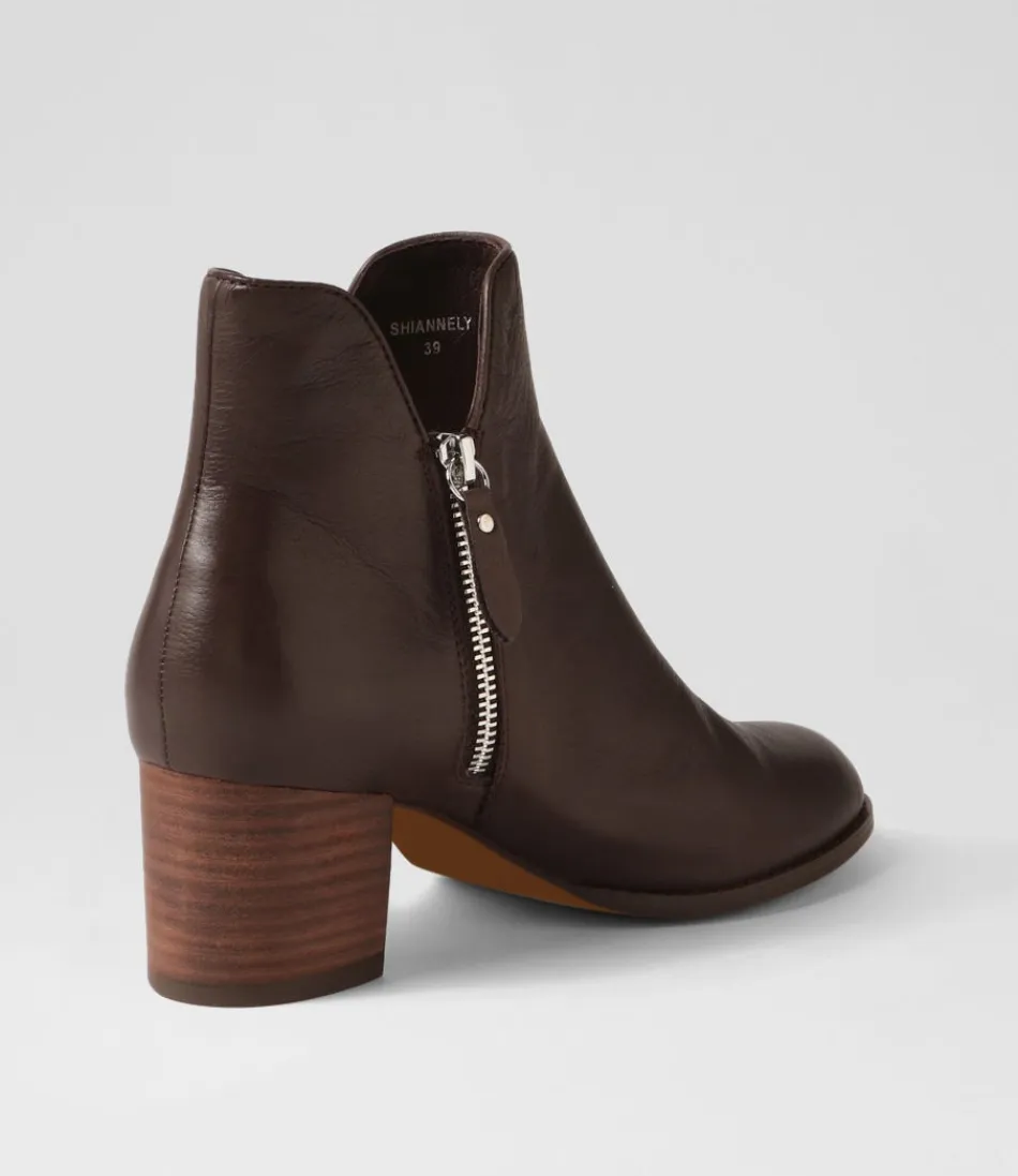 Women DJANGO & JULIETTE Boots<Shiannely Choc Leather Heeled Ankle Boots