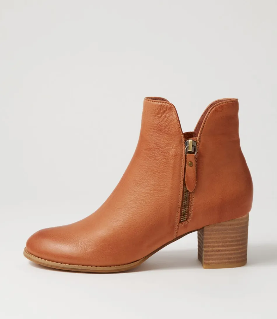 Women DJANGO & JULIETTE Boots<Shiannely Cognac Leather Ankle Boots