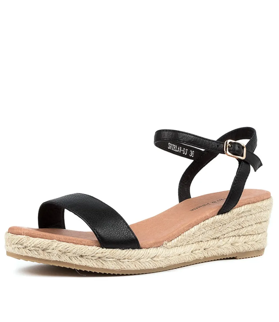 Women DJANGO & JULIETTE Espadrilles<Shielay Lrg Black Leather