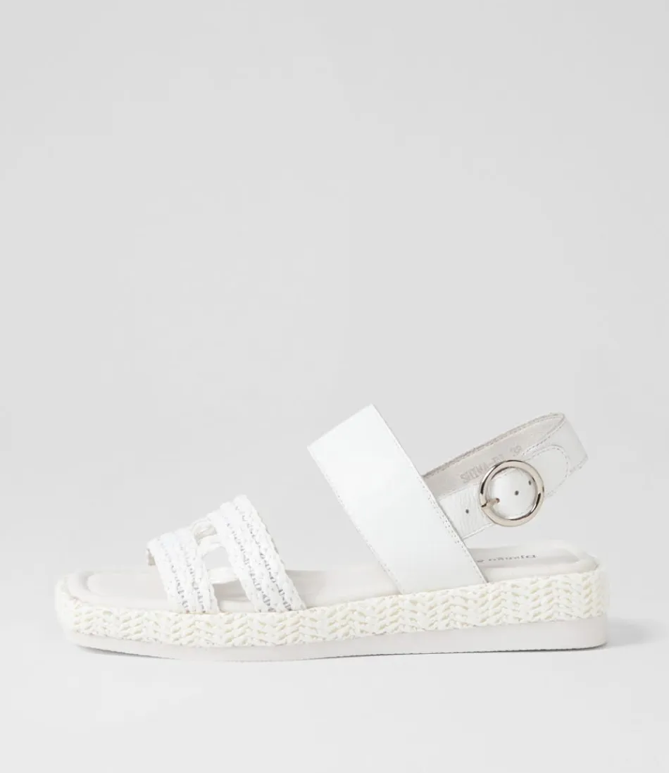 Women DJANGO & JULIETTE Espadrilles<Shima White Synthetic Raffia Leather Espadrilles