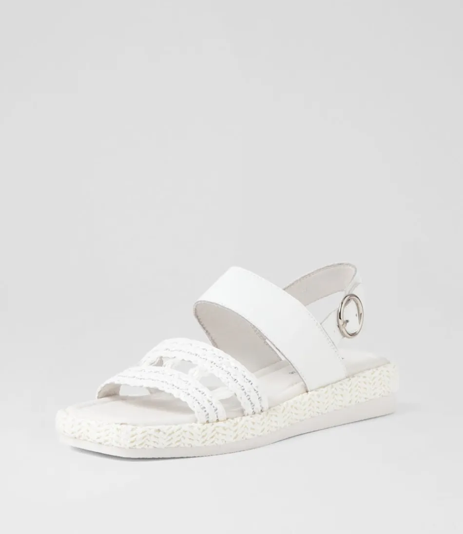 Women DJANGO & JULIETTE Espadrilles<Shima White Synthetic Raffia Leather Espadrilles