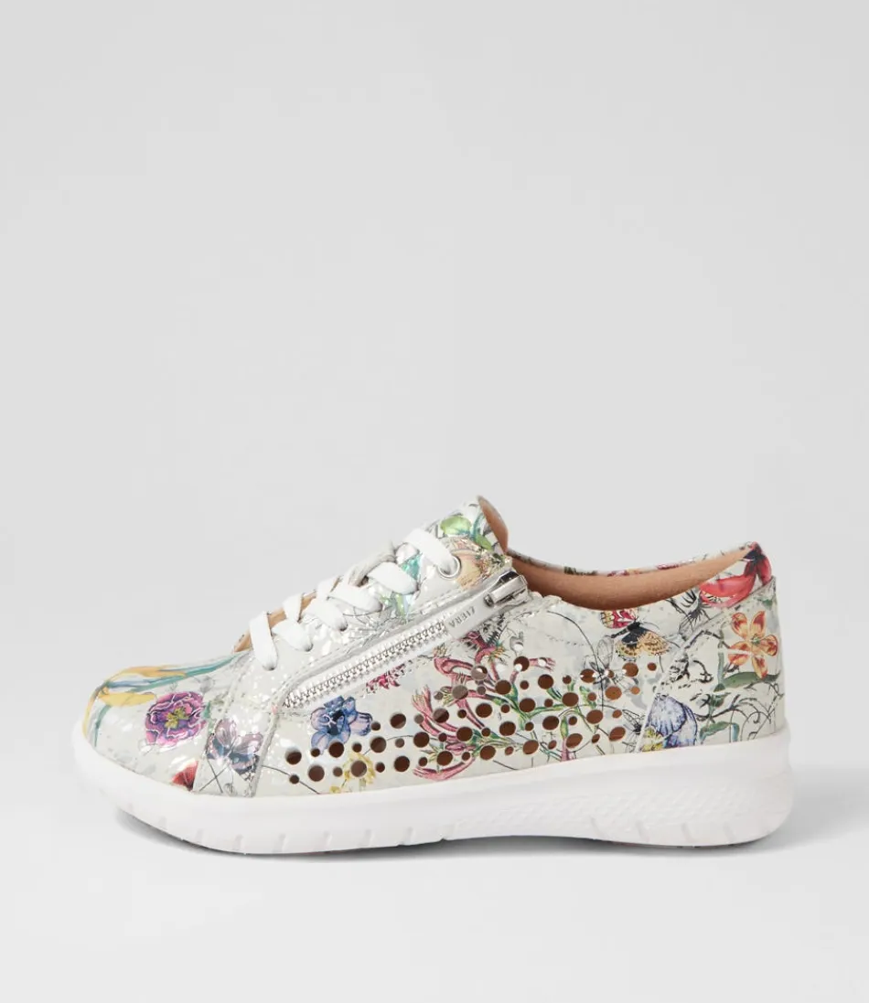 Women ZIERA Wedges<Shovo Xf White Fields Leather Sneakers