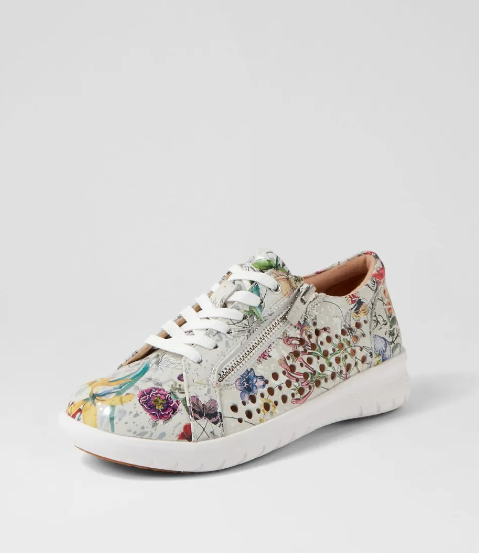 Women ZIERA Wedges<Shovo Xf White Fields Leather Sneakers