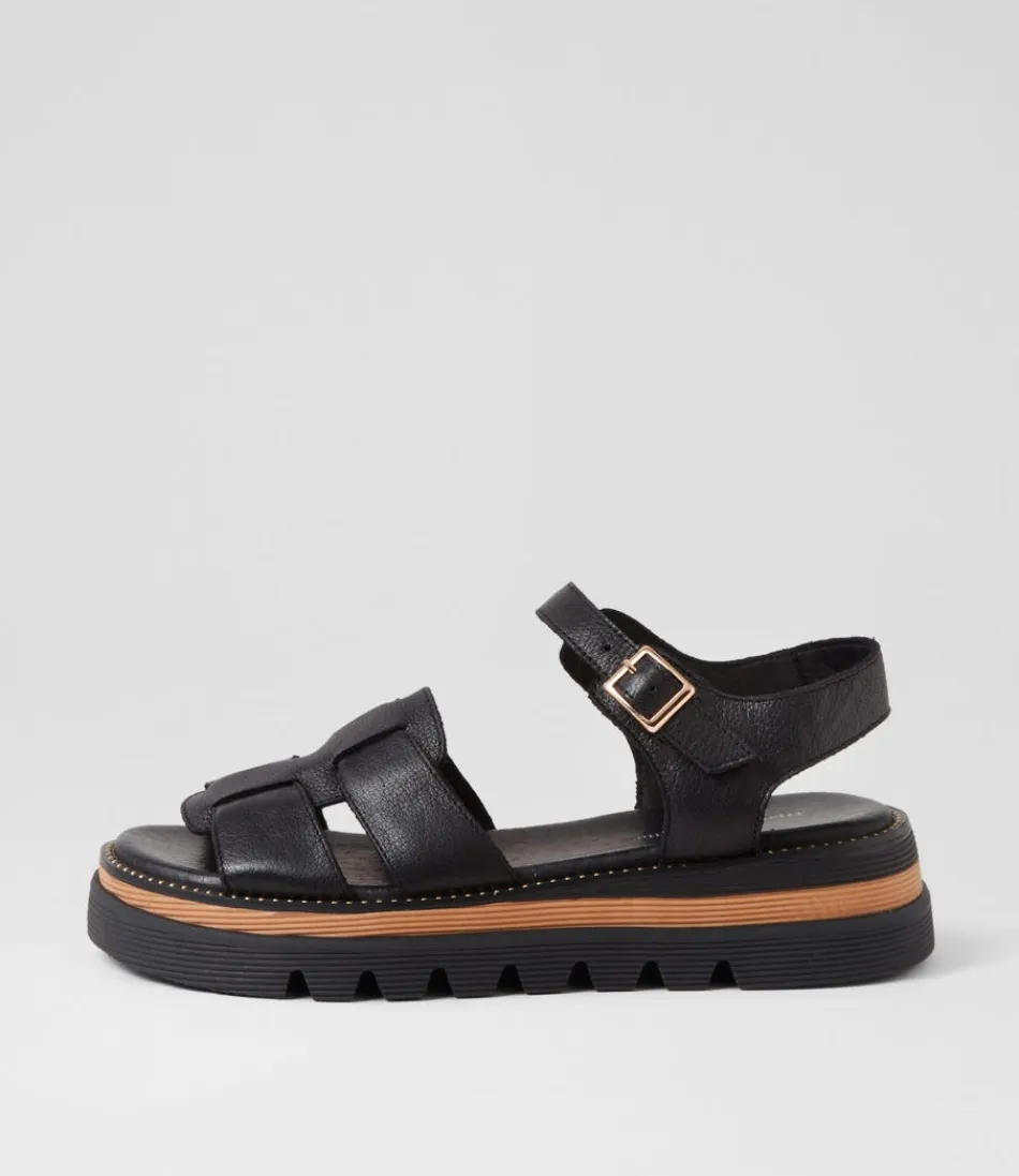 Women DJANGO & JULIETTE Sandals<Simm Black Leather Sandals