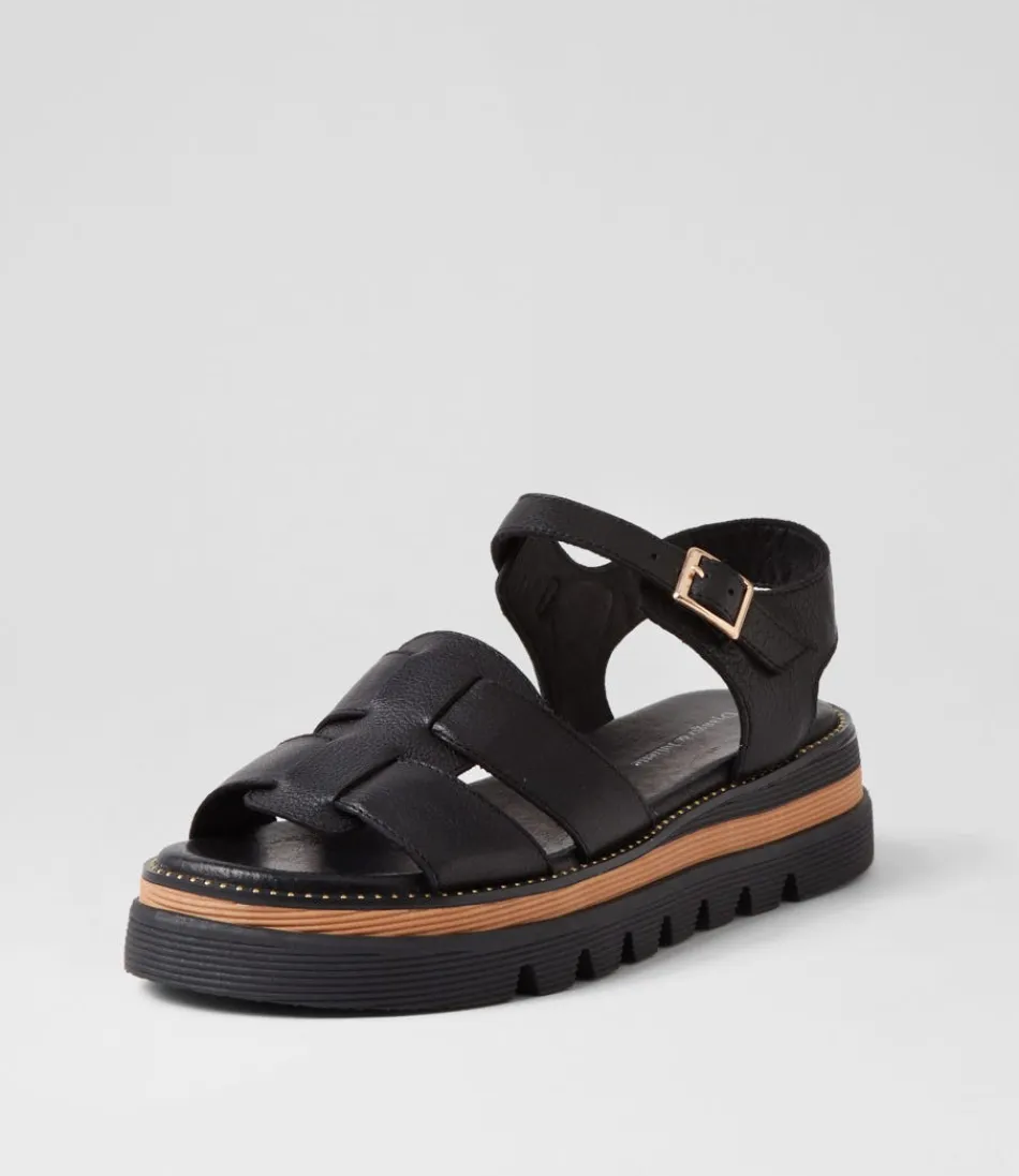 Women DJANGO & JULIETTE Sandals<Simm Black Leather Sandals