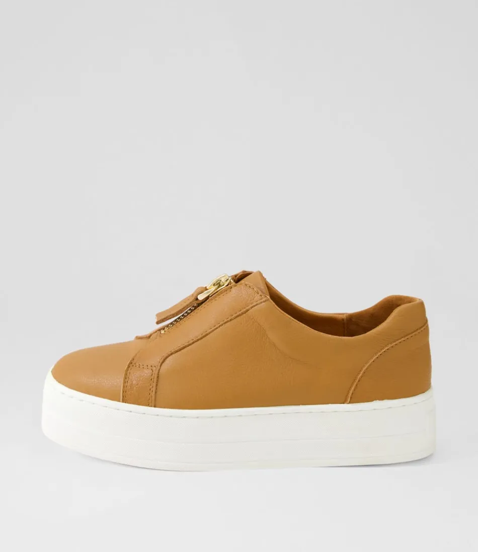 Women DJANGO & JULIETTE Sneakers<Sippu Dark Tan White Leather Sneakers