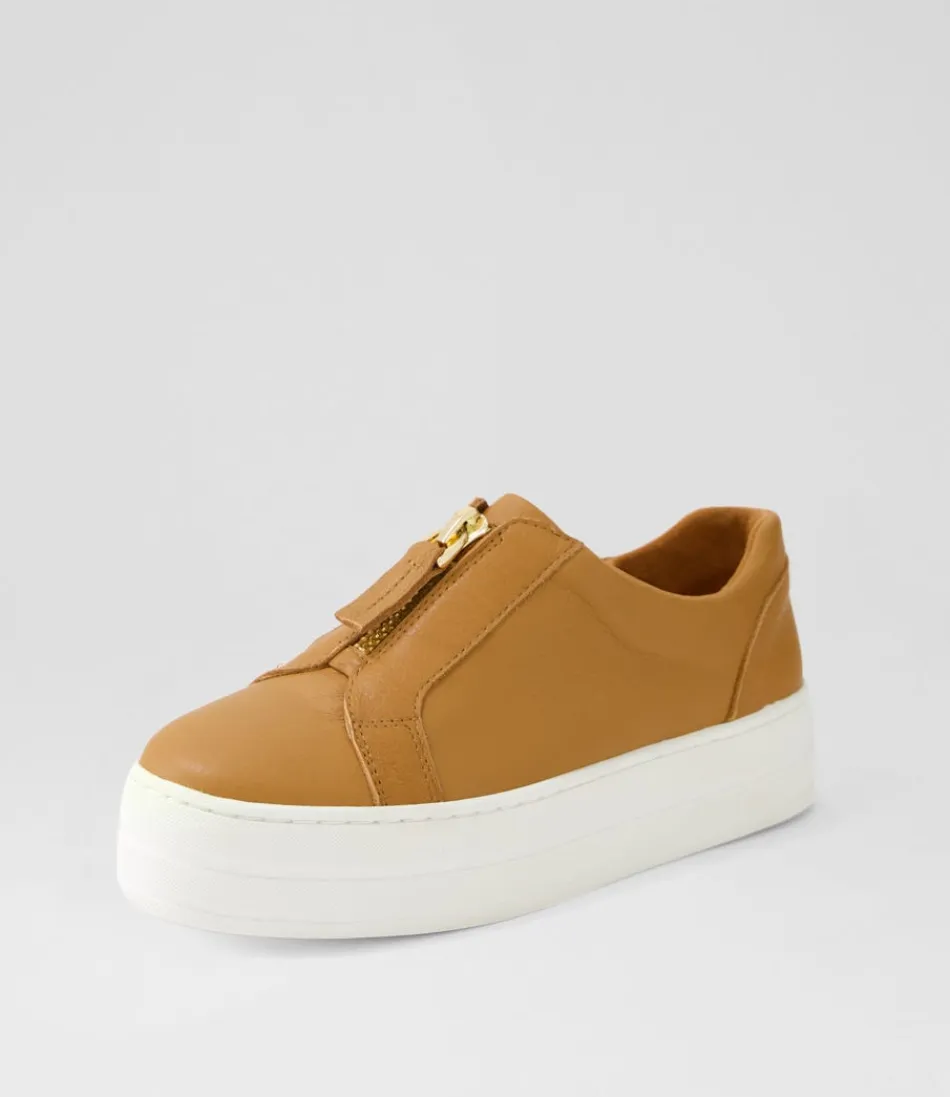 Women DJANGO & JULIETTE Sneakers<Sippu Dark Tan White Leather Sneakers