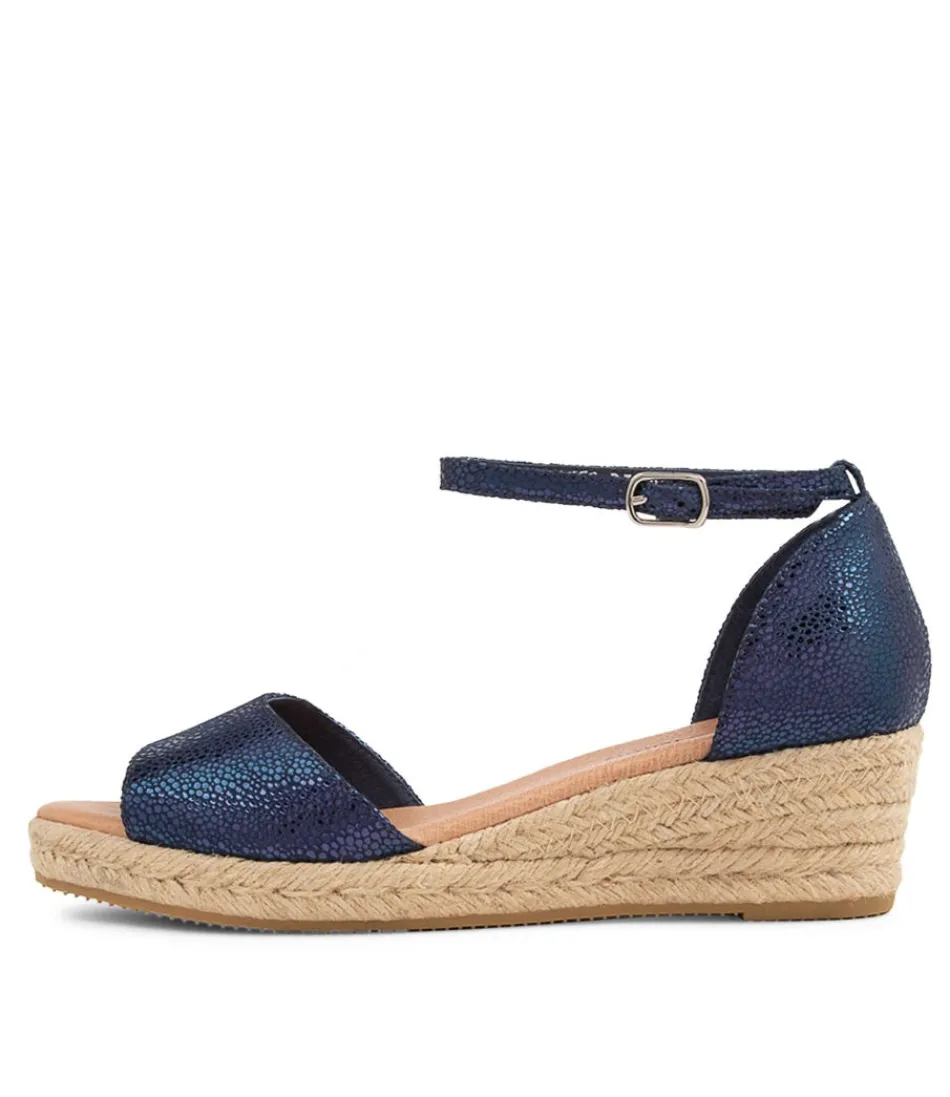 Women DJANGO & JULIETTE Espadrilles<Skip Navy Speckle Leather Sandals