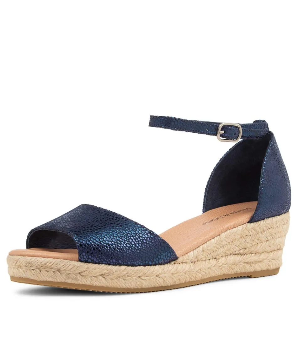 Women DJANGO & JULIETTE Espadrilles<Skip Navy Speckle Leather Sandals