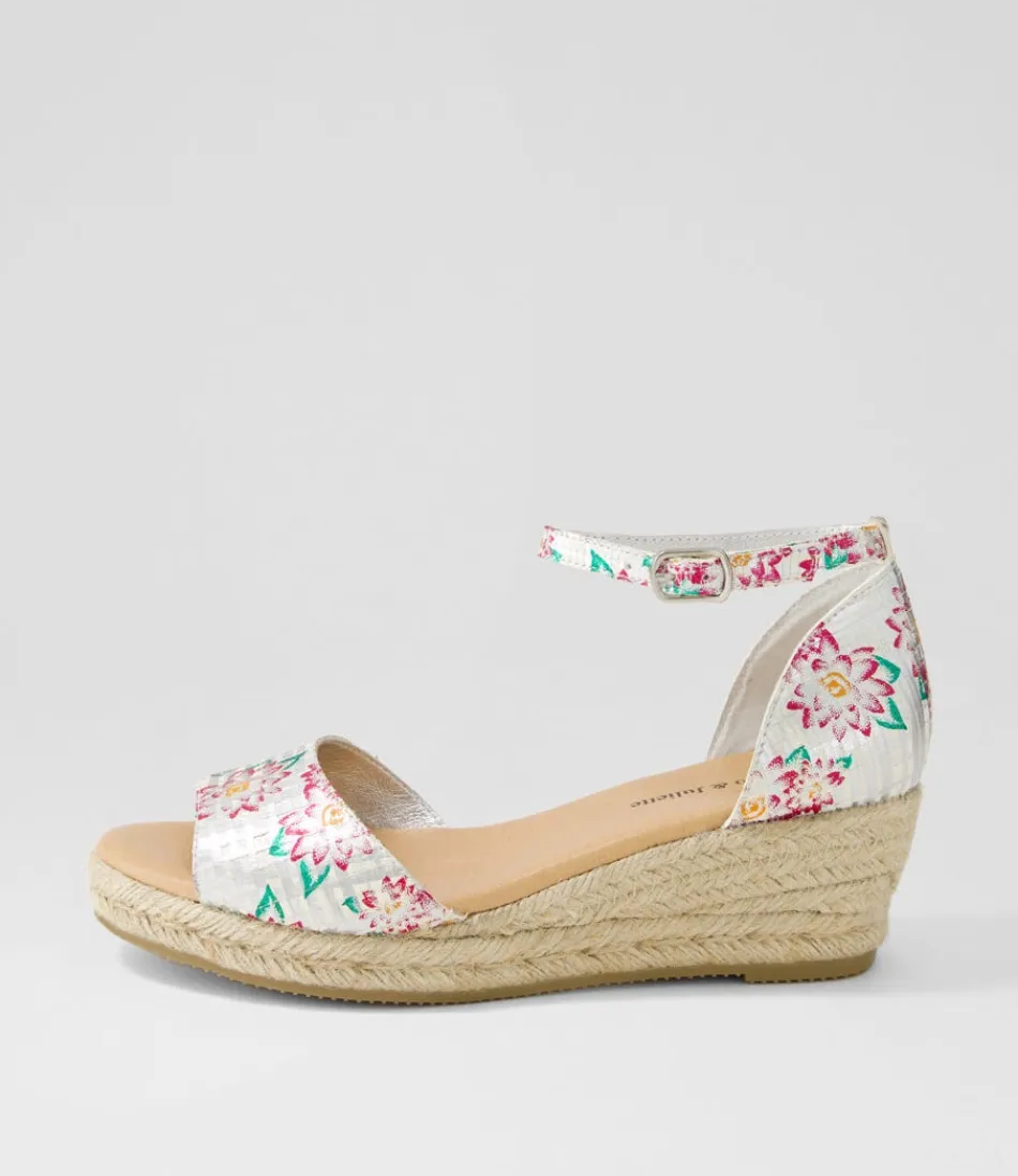 Women DJANGO & JULIETTE Espadrilles<Skip Silver Fuchsia Leather Espadrilles