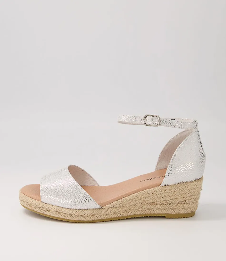 Women DJANGO & JULIETTE Espadrilles<Skip Silver Natural Rope Speckle Leather Sandals