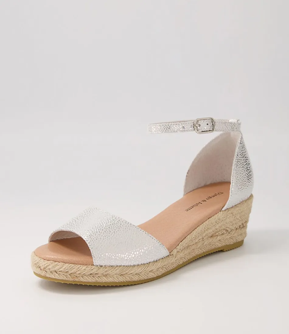 Women DJANGO & JULIETTE Espadrilles<Skip Silver Natural Rope Speckle Leather Sandals