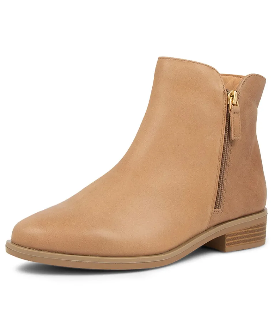 Women ZIERA Boots<Skylars Xf Latte Leather Ankle Boots