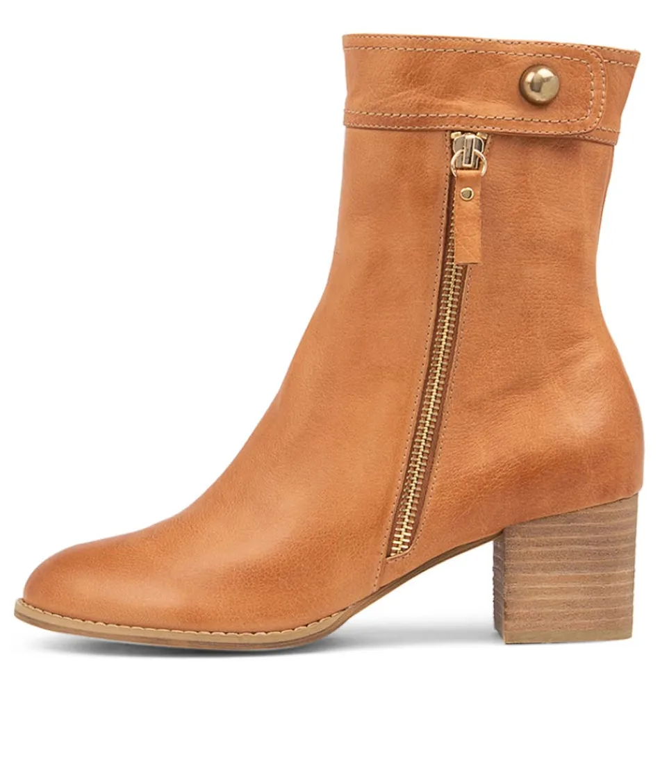 Women DJANGO & JULIETTE Boots<Skyy Dark Tan Leather Ankle Boots