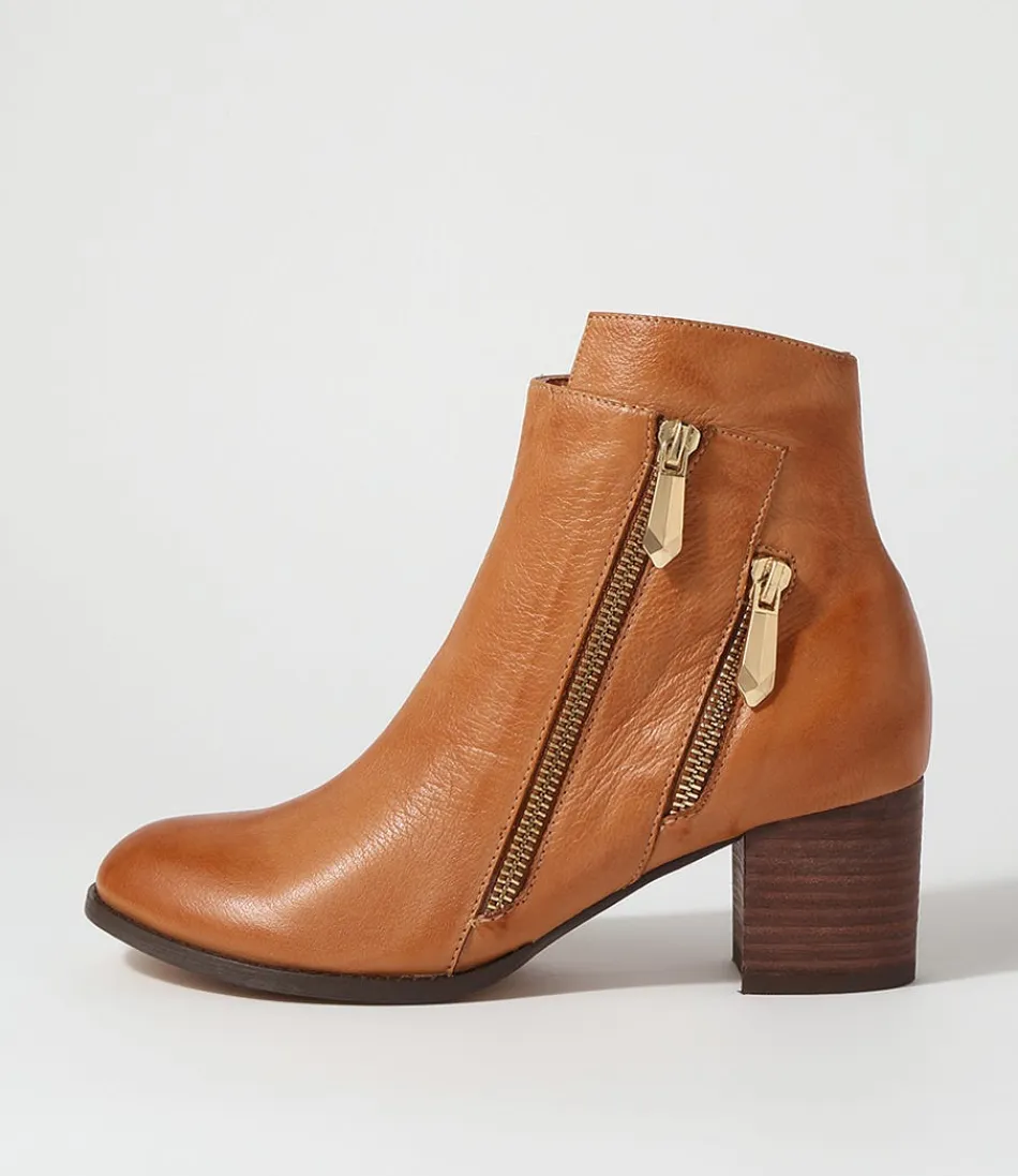 Women DJANGO & JULIETTE Boots<Slaine New Tan Choc Leather Chelsea Boots