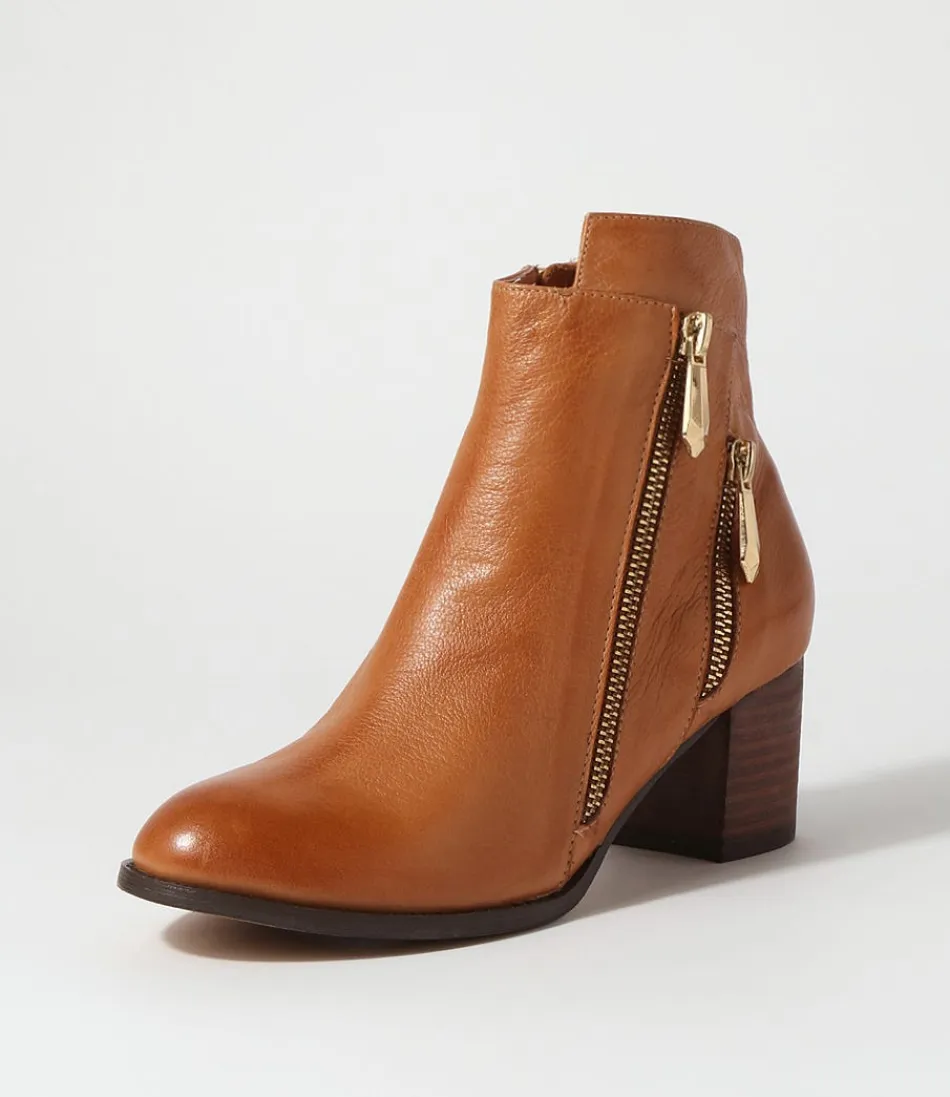 Women DJANGO & JULIETTE Boots<Slaine New Tan Choc Leather Chelsea Boots