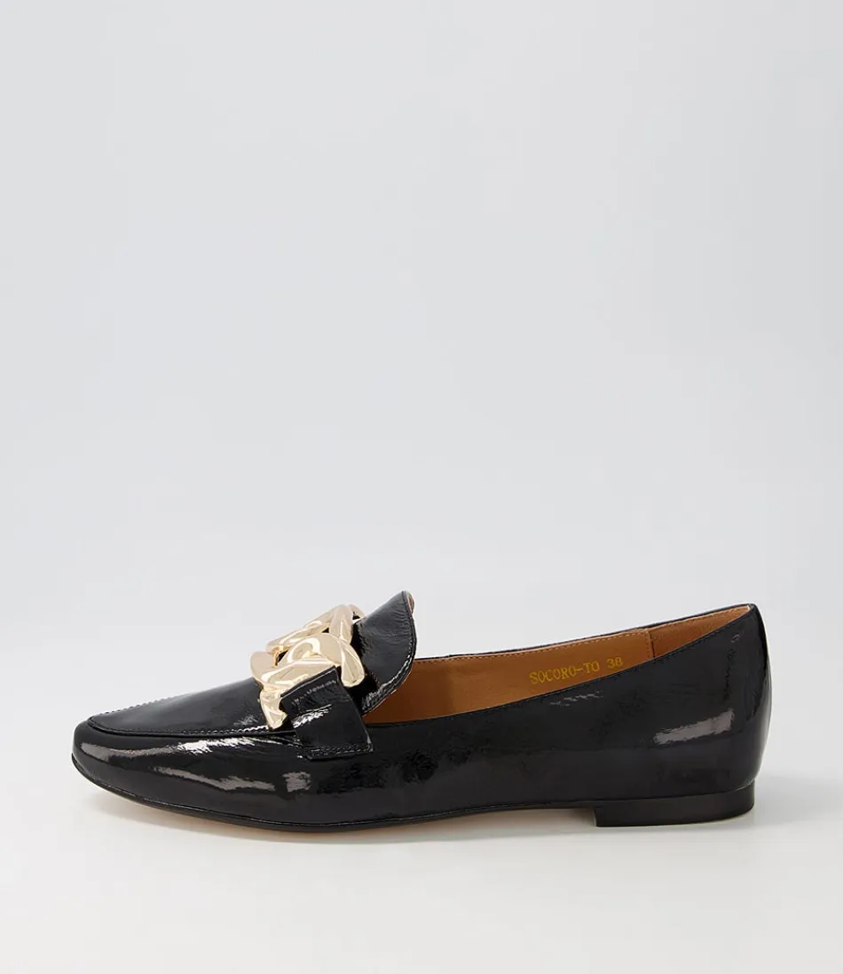 Women TOP END Loafers<Socoro Black Patent Leather Loafers