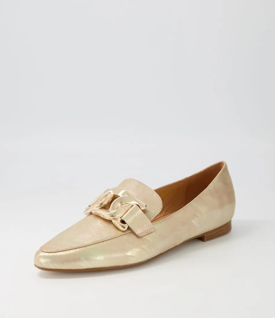 Women TOP END Loafers<Socoro Gold Scratch Leather Loafers