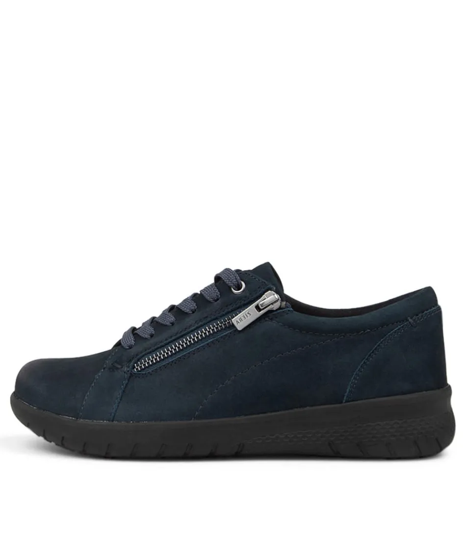 Women ZIERA Comfort<Solar Xf Navy Leather Sneakers Bs